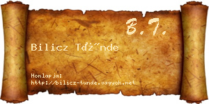 Bilicz Tünde névjegykártya